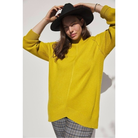 Maeve Sweaters - Anthropologie Maeve Crystal Tunic Chartreuse Yellow Sweater
